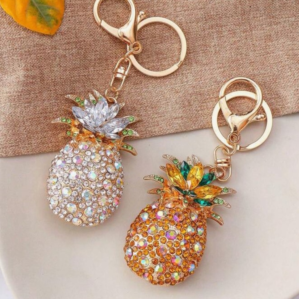 Pick One Crystal Pineapple Keychain